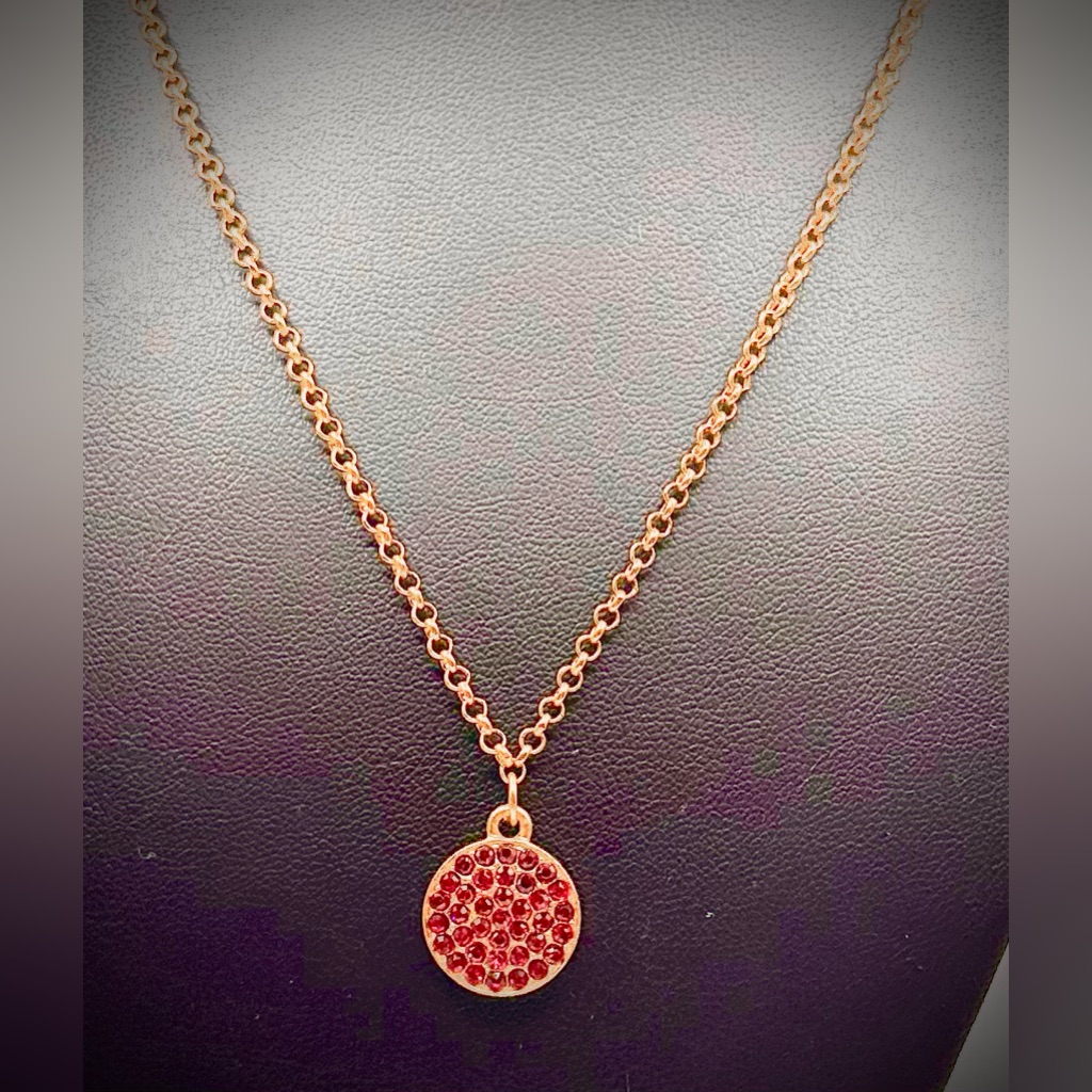 Chrysalis Silver Swarovski Red Crystal Necklace, Nwot, Perfect Condition, Signed